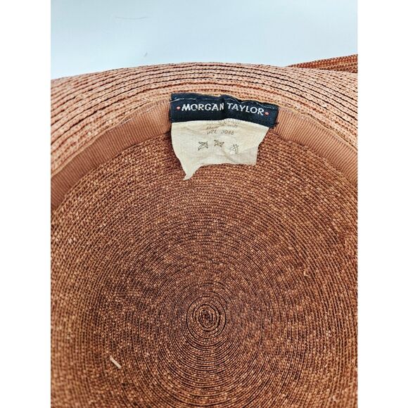 Vintage Morgan Taylor Italian Straw Raffia Bow Detail Wide Brim Derby Sun Hat main image 2